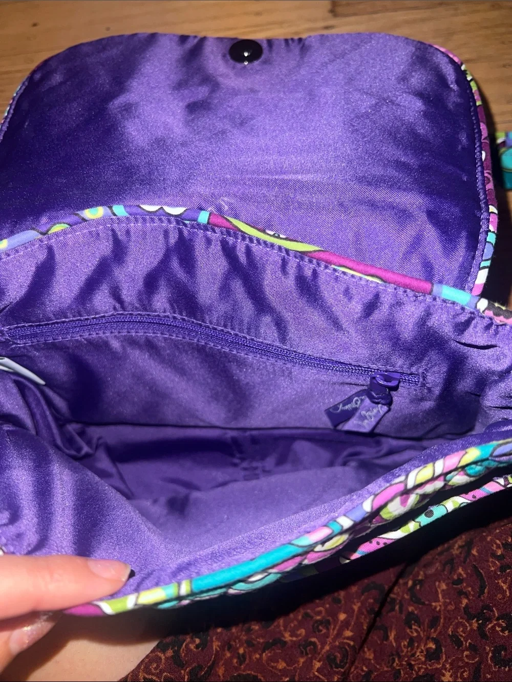 Vera Bradley Purple Teal Paisley Quilted Crossbody Bag